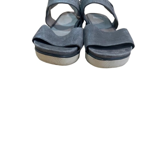 Eileen Fisher Metallic Open Toe Somer Leather Banded Sandals Womens Size 7 - Picture 4 of 10